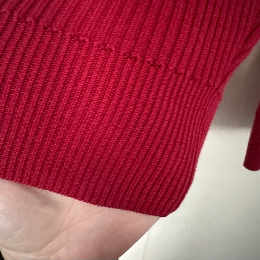 Talbots Cardigan Ruffles Holiday Red Size SP - Picture 5 of 10